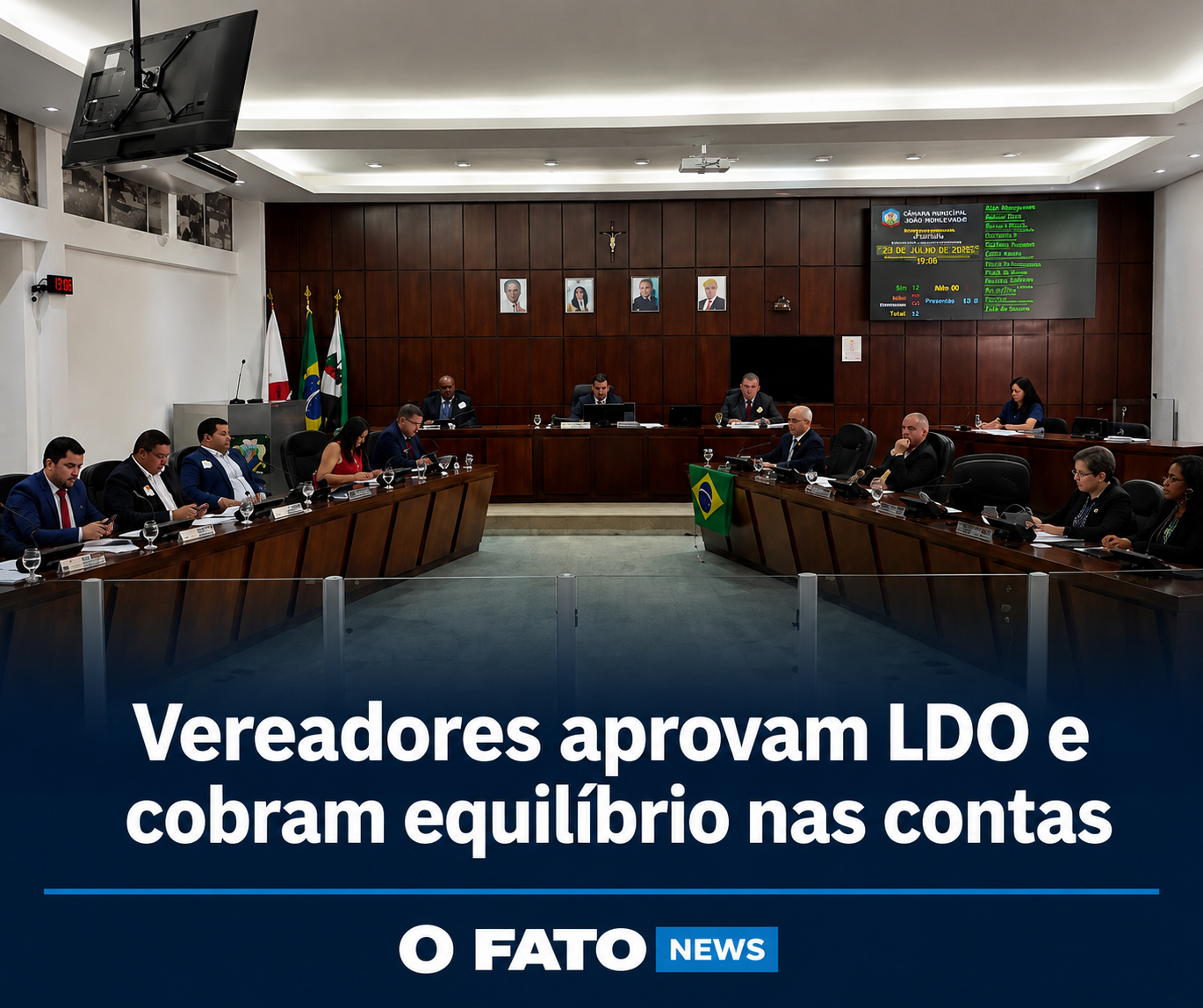 Vereadores durante sessão da Câmara Municipal de João Monlevade que aprovou a Lei de Diretrizes Orçamentárias (LDO) para 2027.