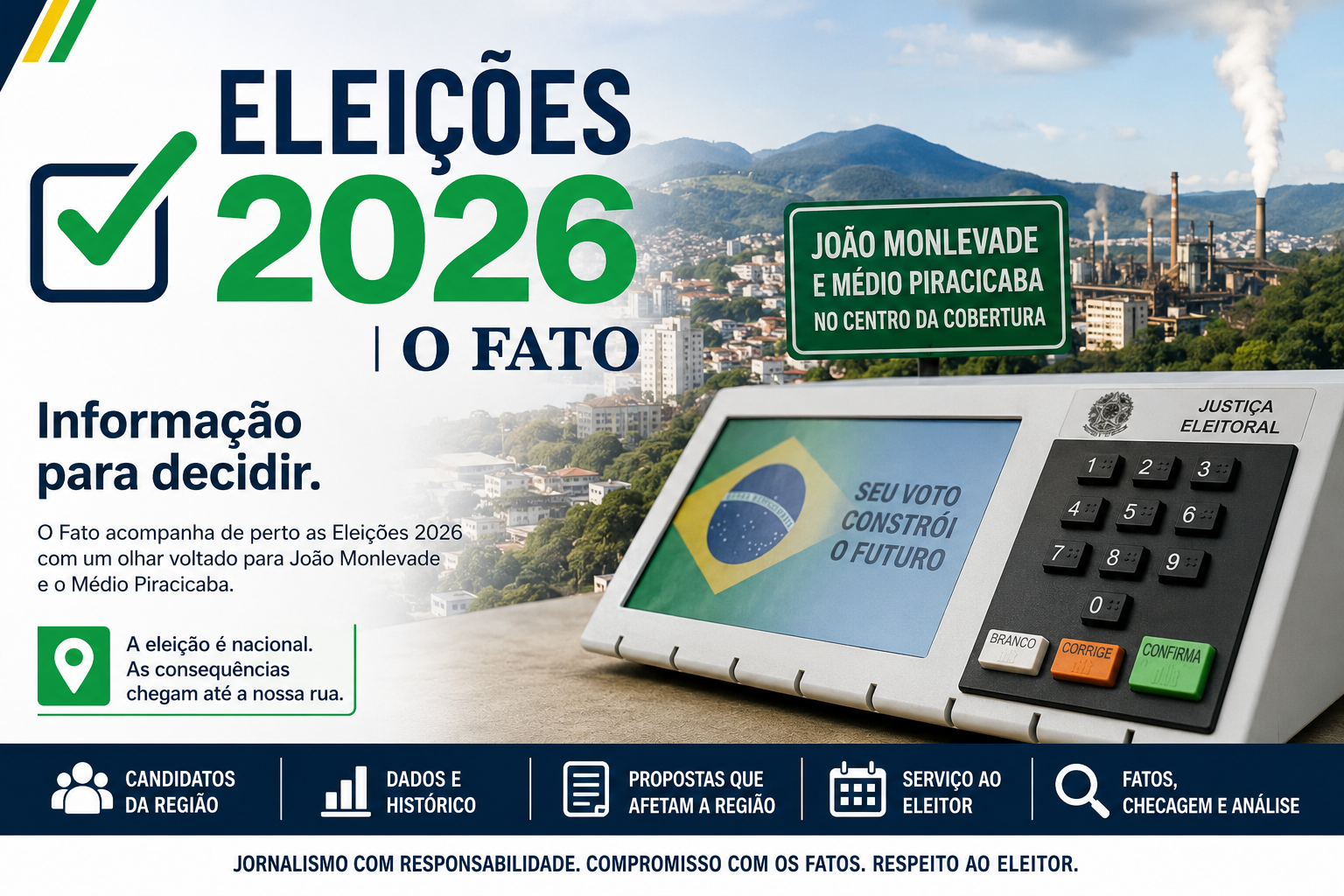 Eleições 2026: cobertura de O Fato em João Monlevade e no Médio Piracicaba