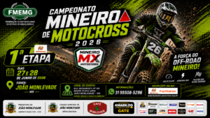 Largada de pilotos durante a etapa de abertura do Campeonato Mineiro de Motocross realizada em João Monlevade.