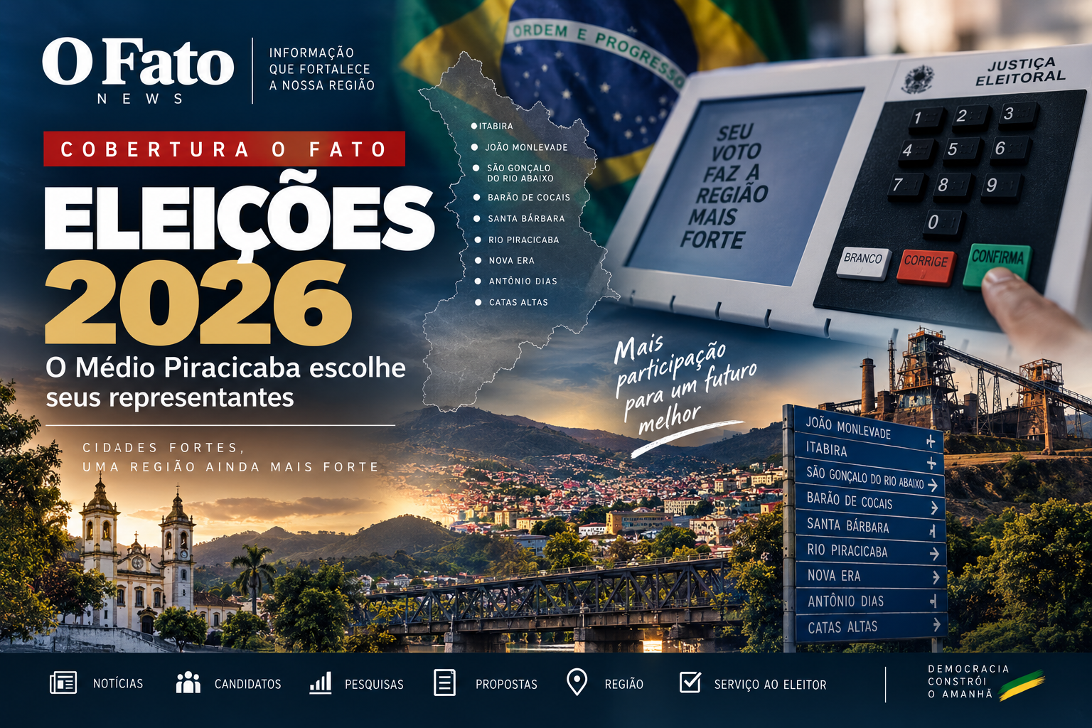 Eleições 2026 no Médio Piracicaba: cobertura do O Fato News
